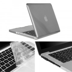 ENKAY pour Macbook Pro 15,4 pouces (US Version) / A1286 Chapeau-Prince 3 en 1 Crystal Hard Shell Housse de protection en plastique avec Keyboard Guard & Port poussière Plug (Gris)