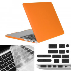 ENKAY pour Macbook Pro Retina 15,4 pouces (version US) / A1398 Hat-Prince 3 en 1 Coque de protection en plastique dur avec protection de clavier et prise de poussière de port (Orange)