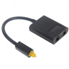 Diviseur audio numérique fibre optique Toslink 1 à 2 adaptateur de câble pour lecteur DVD (noir)