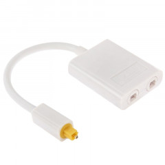 Diviseur audio numérique fibre optique Toslink 1 à 2 câble adaptateur pour lecteur DVD (blanc)