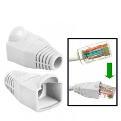 500 pcs câble réseau couvre-bouchon pour RJ45, blanc