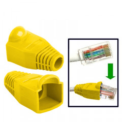 500 pcs câble réseau couvre-bouchon pour RJ45, jaune