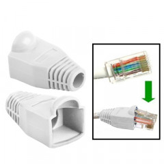 100 pcs câble réseau couvre-bouchon pour RJ45, blanc