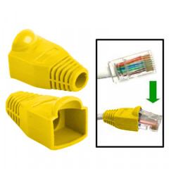 100 pcs câble réseau couvre-bouchon pour RJ45, jaune