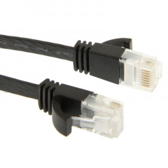 Câble LAN réseau Ethernet plat CAT6 ultra-plat, longueur: 5 m (noir)