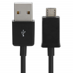 Câble de chargeur de synchronisation de données micro USB, longueur du câble : 1 m (noir)