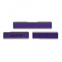 Capuchon de carte SIM + USB Port de chargement de données + Micro Bloc de carte SD Cap bloc antipoussière pour Sony Xperia Z1 / L39h / C6903 (violet)