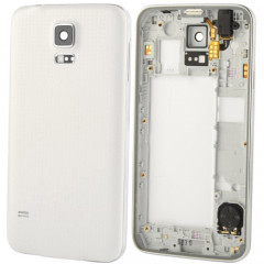 Support d'écran LCD d'origine avec câble bouton et couvercle arrière, remplacement pour Samsung Galaxy S5 / G900 (blanc)