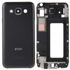 iPartsBuy Couvercle complet du boîtier (Boîtier avant de la plaque de cadre du cadre LCD + couvercle arrière de la batterie du boîtier arrière) pour Samsung Galaxy E5 / E500 (Noir)