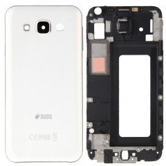 iPartsBuy Remplacement complet de la couverture du boîtier (boîtier avant de la plaque de cadre de l'écran LCD + logement de la batterie arrière du boîtier) pour Samsung Galaxy E5 / E500 (blanc)