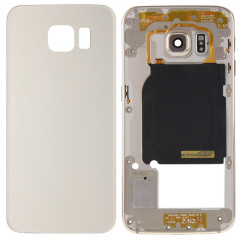 iPartsAchet couvercle du boîtier complet (plaque de logement arrière de la lentille de la caméra + panneau arrière de la batterie) pour Samsung Galaxy S6 Edge / G925 (Gold)
