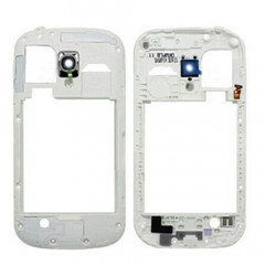 iPartsBuy Moyen Cadre Bazel Retour Plaque Logement Caméra Lens Panel pour Samsung Galaxy SIII mini / i8190 (Blanc)