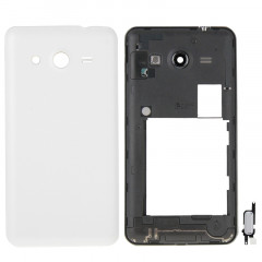 iPartsBuy couverture complète du logement (cadre médian Bazel + couvercle arrière de la batterie) + bouton d'accueil pour Samsung Galaxy Core 2 / G355 (blanc)