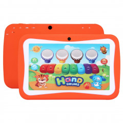 Tablet PC pour enfants, 7.0 pouces, 512 Mo + 8 Go, Android 5.1 RK3126 Quad Core 1.3GHz, WiFi, carte TF jusqu'à 32 Go, double caméra (Orange)