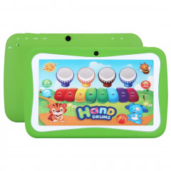 Tablet PC pour enfants, 7.0 pouces, 512 Mo + 8 Go, Android 5.1 RK3126 Quad Core 1.3GHz, WiFi, carte TF jusqu'à 32 Go, double caméra (vert)