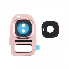 iPartsAcheter pour Samsung Galaxy S7 / G930 lentille de la caméra arrière couvercle + lampe de poche Bracker (or rose)