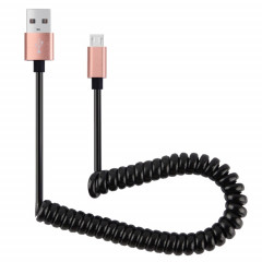 30cm à 100cm Style à ressort haute vitesse Micro USB vers USB 2.0 Câble spiralé à ressort élastique flexible Câble de synchronisation de données USB, Pour Galaxy, Huawei, Xiaomi, LG, HTC, Sony et autres