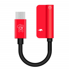 ENKAY Hat-ptince Type-C à Type-C et câble adaptateur audio de charge Jack 3,5 mm, Pour Galaxy, HTC, Google, LG, Sony, Huawei, Xiaomi, Lenovo et autres téléphones Android (rouge)