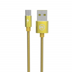WK WDC-013 2.4A Micro USB Kingkong Fast Chargement du câble de données, Longueur: 1m (or)