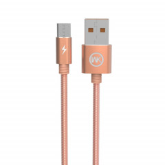 WK WDC-013 2.4A Micro USB Kingkong Fast Chargement Data Câble de données, Longueur: 1M (Rose Gold)