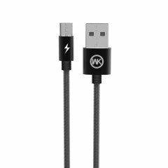 WK WDC-013 2.4A Micro USB Kingkong Fast Chargement Câble de données, Longueur: 1m (argent)