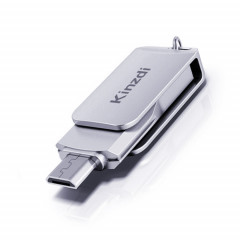 Kinzdi 16 Go USB + Interface Type-C Metal Twister Flash Disk V8 (Argent)