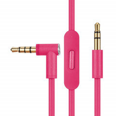 ZS0087 Câble d'écouteur mâle de 3,5 mm à mâle avec micro et câble à câble: 1,4 m (rouge rose)