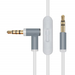 ZS0087 Câble d'écouteur masculin de 3,5 mm à mâle avec micro et câble à câble: 1,4 m (blanc)