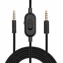 ZS0159 pour LOGITECH G433 / G233 / G Pro / G Pro x 3,5 mm mâle au câble audio de casque de jeu masculin avec câble de câble à fil de fil: 2m (noir)