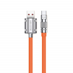 WK WDC-186 Qjie Series 6A Câble de données de charge ultra-rapide USB vers USB-C/Type-C, Longueur : 1 m (Orange)