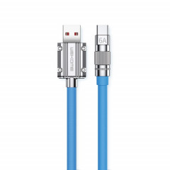 WK WDC-186 Qjie Series 6A Câble de données de charge ultra-rapide USB vers USB-C/Type-C, Longueur : 1 m (Bleu)