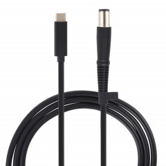 Câble de charge USB-C / Type-C vers 7,4 x 0,6 mm pour ordinateur portable, longueur du câble: environ 1,5 m (noir)