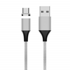 M11 3A Câble de données magnélé USB-C / de type Nylon USB-C / C / C / C / Type de câble: 2m (argent)