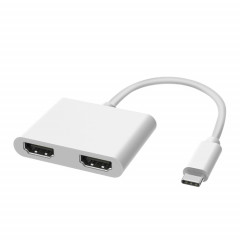 2 en 1 Multifonction USB-C / Type-C à double station d'accueil HDMI HUB (blanc)