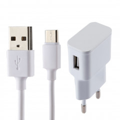 5V 2.1A Intelligent Identification USB Chargeur avec 1 m USB à USB-C / Type-C Câble de Recharge, UE Plug, Pour Galaxy S8 et S8 + / LG G6 / Huawei P10 et P10 Plus / Xiaomi Mi 6 et Max 2 et autres Smartphones ( Blanc)