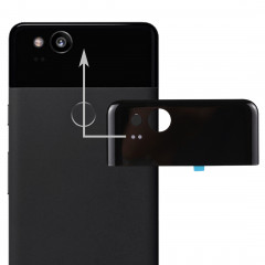 Google Pixel 2 Couvercle arrière de la couverture en verre (Noir)