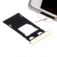 iPartsAcheter pour Sony Xperia X (Dual SIM Version) Plateau de carte SIM + Micro SD / Carte SIM Bac + Emplacement de carte Plug Dust Plug (Lime Gold)