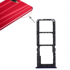 Pour OPPO K1 2 x plateau de carte SIM + plateau de carte Micro SD (bleu)