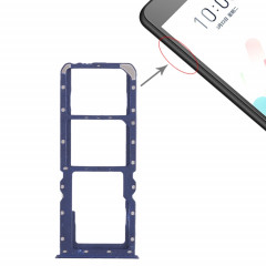 Pour OPPO A5 / A3s 2 x plateau de carte SIM + plateau de carte Micro SD (bleu)
