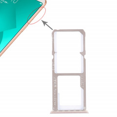 Pour OPPO A83 2 x plateau de carte SIM + plateau de carte Micro SD (or rose)