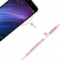 Bouton d'alimentation et bouton de contrôle du volume pour Xiaomi Redmi 4A (rose)