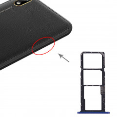 Bac à carte SIM + Bac à carte SIM + Bac à carte Micro SD pour Huawei Y5 (2019) (Bleu)