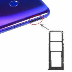 Plateau de la carte SIM + plateau de la carte SIM + plateau de la carte Micro SD pour OPPO Realme 3 Pro / Realme X Lite (noir)