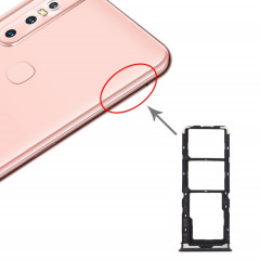 Pour Vivo Y7s Plateau de carte SIM + Plateau de carte SIM + Plateau de carte Micro SD (Noir)