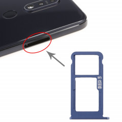 Plateau pour carte SIM + Plateau pour carte SIM / Plateau pour carte Micro SD pour Nokia 7.1 / TA-1100 TA-1096 TA-1095 TA-1085 TA-1097 (Bleu)