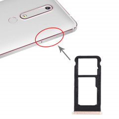 Plateau pour carte SIM + Plateau pour carte SIM / Plateau pour carte Micro SD pour Nokia 6.1 / 6 (2018) / TA-1043 TA-1045 TA-1050 TA-1054 TA-1068 (Or)