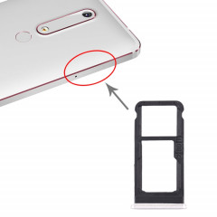 Plateau pour carte SIM + Plateau pour carte SIM / Plateau pour carte Micro SD pour Nokia 6.1 / 6 (2018) / TA-1043 TA-1045 TA-1050 TA-1054 TA-1068 (Blanc)