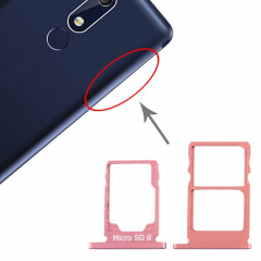 Plateau pour carte SIM + Plateau pour carte SIM + Plateau pour carte Micro SD pour Nokia 5.1 TA-1075 (rouge violacé)