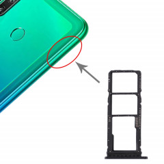 Plateau pour Carte SIM + Plateau pour Carte SIM + Plateau pour Carte Micro SD pour Huawei P40 Lite E / Enjoy 10 (Noir)