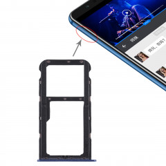 Bac Carte SIM + Bac Carte SIM / Bac Micro SD pour Huawei Honor Play 7X (Bleu)